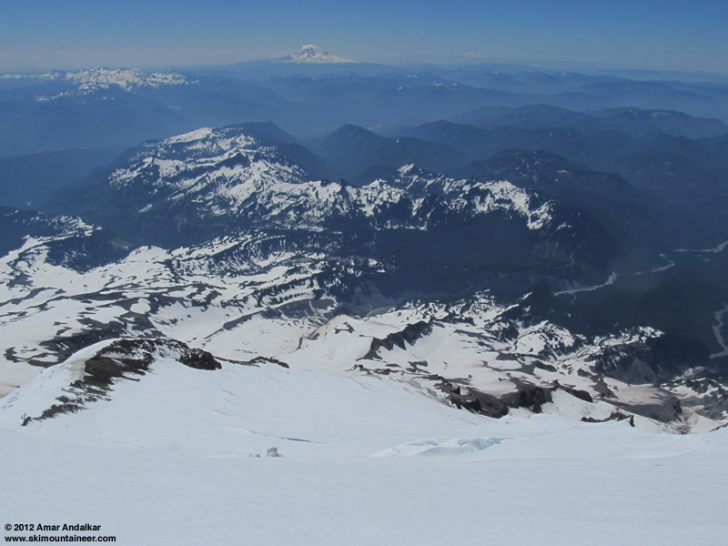 Looking down the upper Kautz Glacier