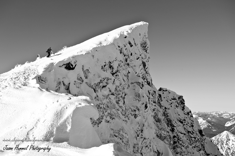 climbing to the summit in the Chiwaukum Mountains