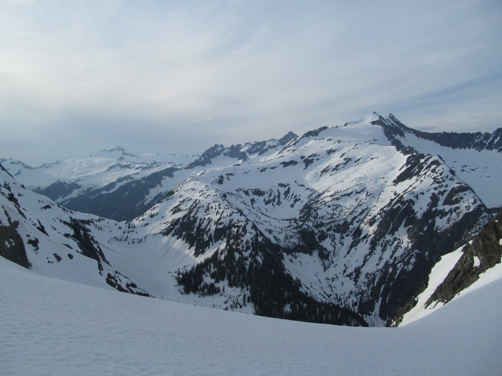 Looking at Cascade Pass and Sahale Mountain from the Magic S Loop
