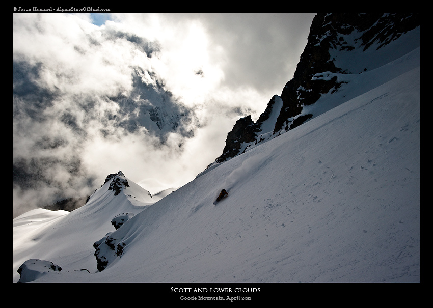 Scott making a turn down the South Face of Goode