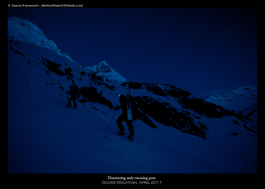 Early morning start climbing via Headlamps