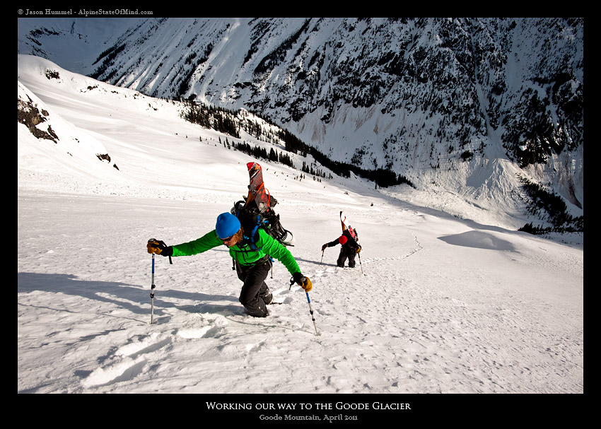 Climbing towards the Goode Glacier