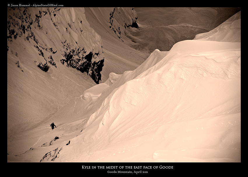 Climbing the NE Couloir