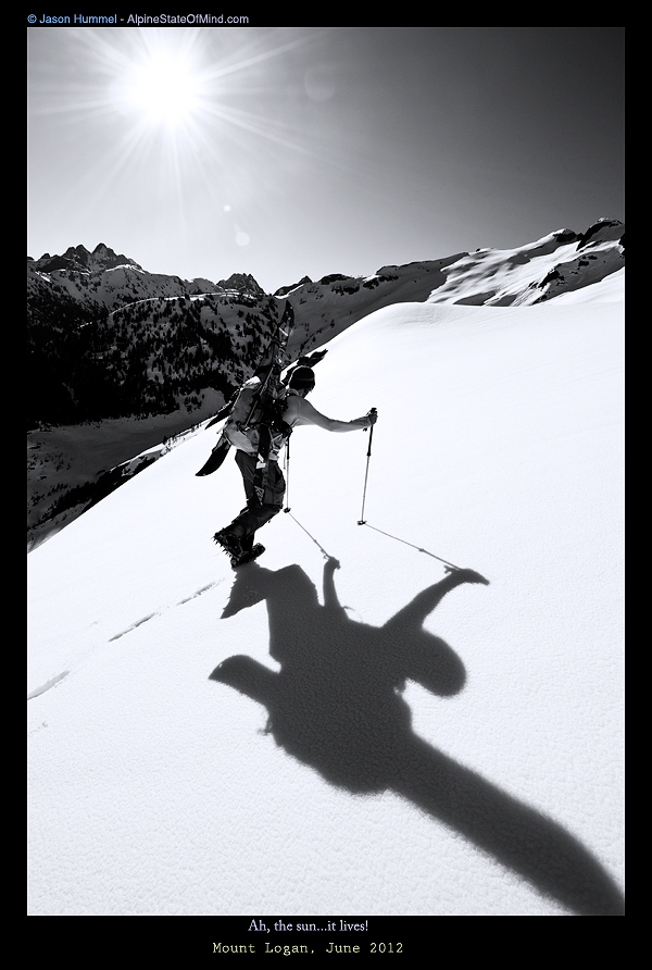 Wild shadows while climbing Mount Logan