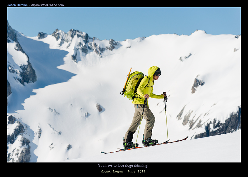 skinning up the Douglas Glacier with the North Cascades in the background on our way to Mount Logan