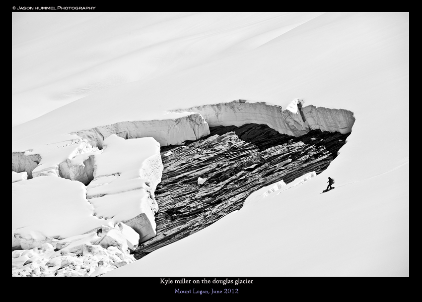 A wild snow collapse on the Douglas Glacier of Mount Logan