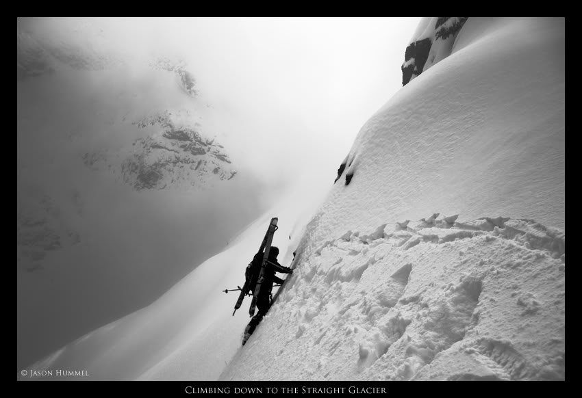 Traversing towards Mount Pugh in winter conditions