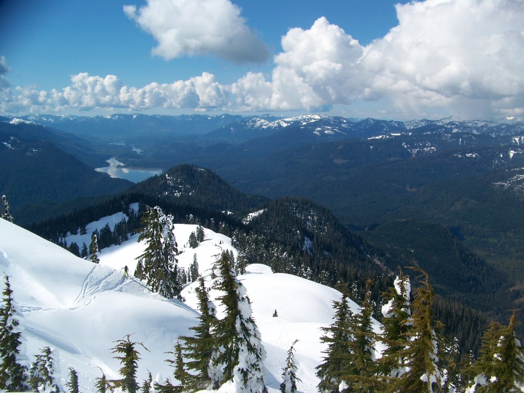 Ski touring up Shannon Ridge