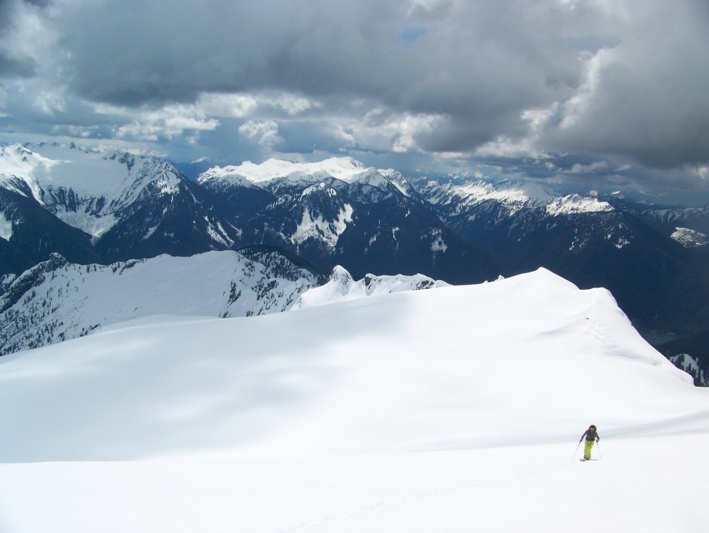 Ski touring up the Sulphide Glacier