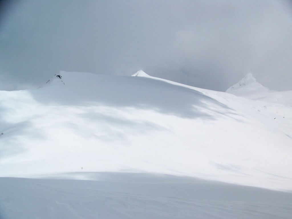 Looking up the Sulphide Glacier towards the summit