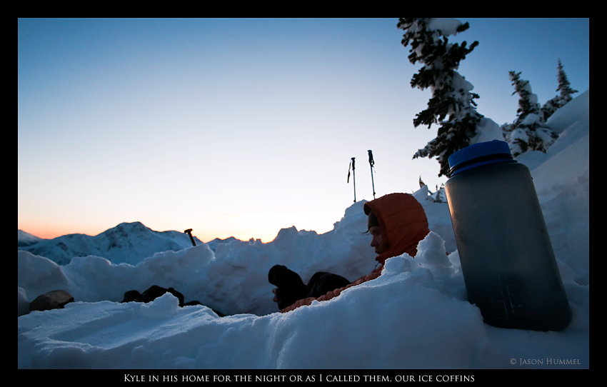 Our camp for the night on Sourdough Ridge near the Picket Range