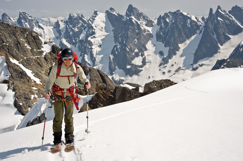Ski touring up Fury in the Southern Picket Range