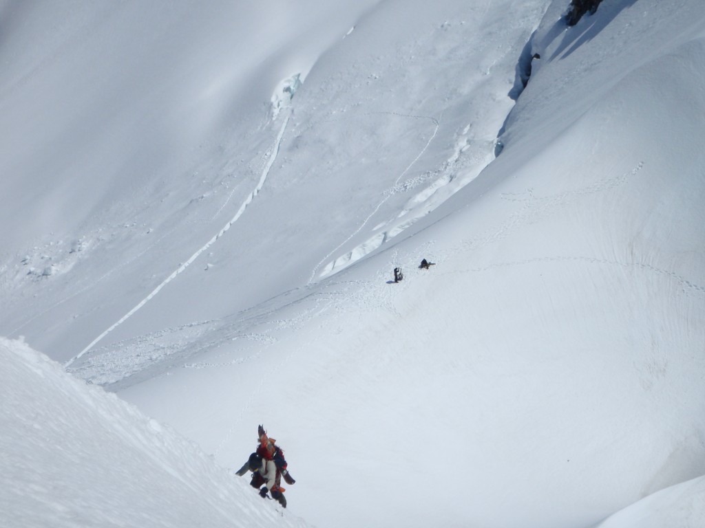 Climbing the final pitch of Fury