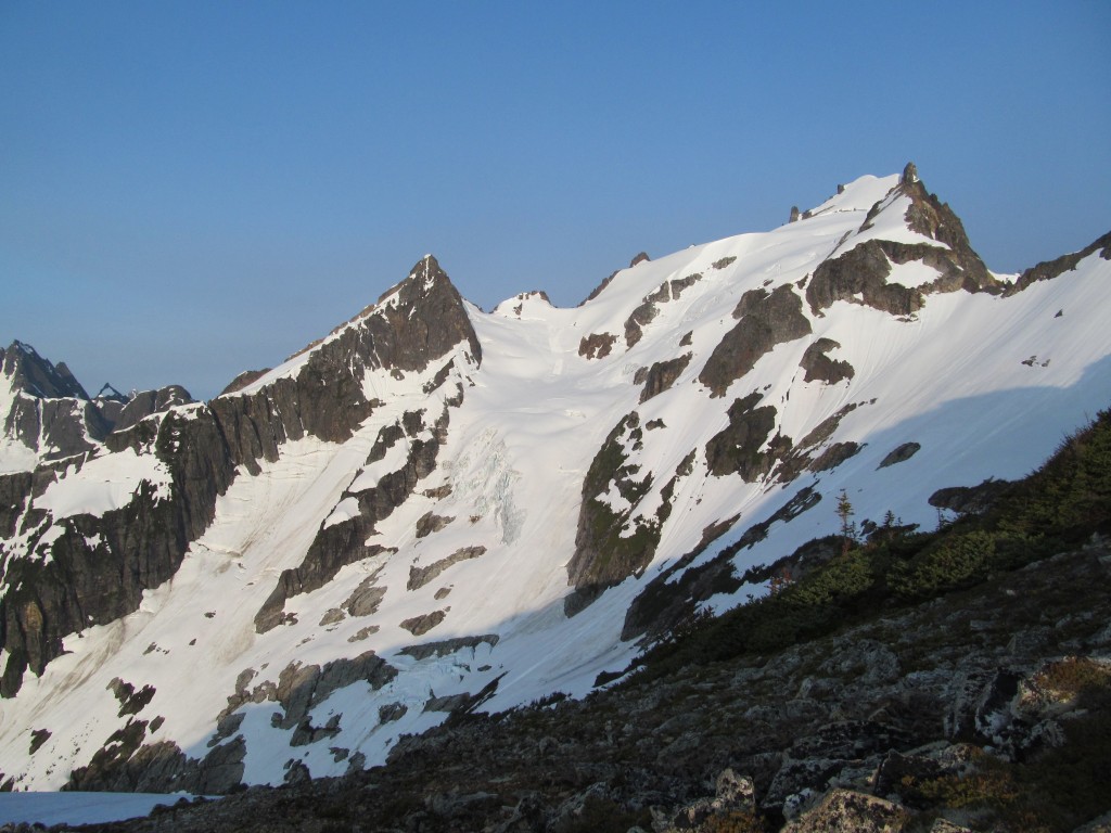 Looking back at the South face of Fury Mountain