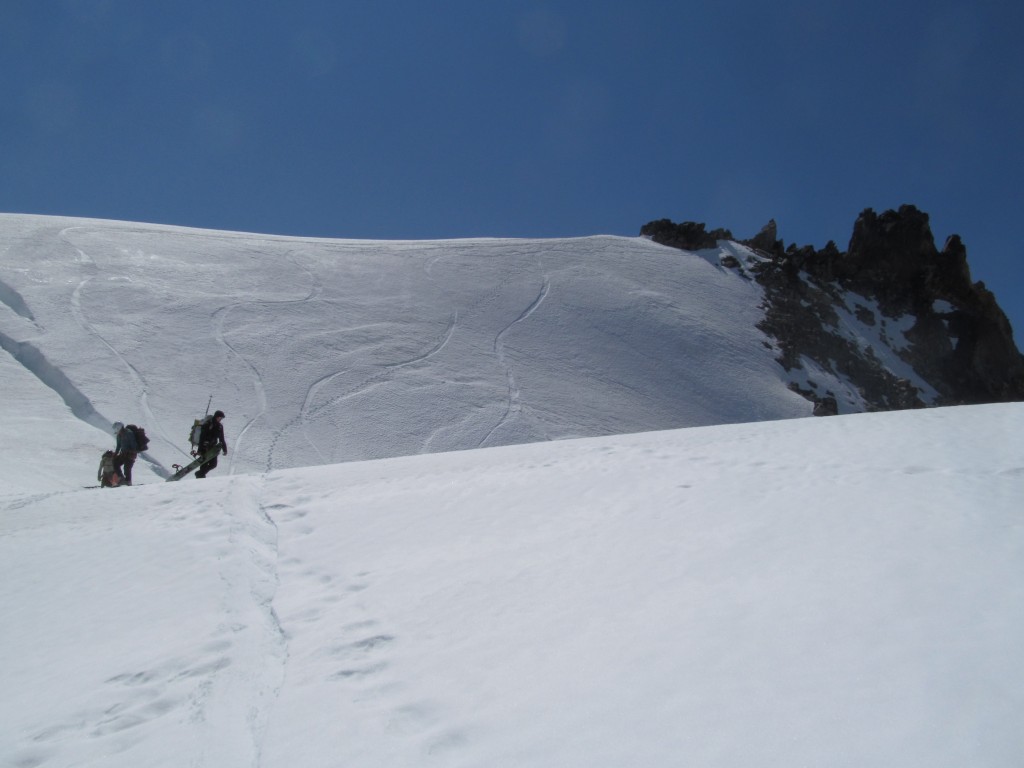 A quick hike with the North face of Mount Challenger in the background