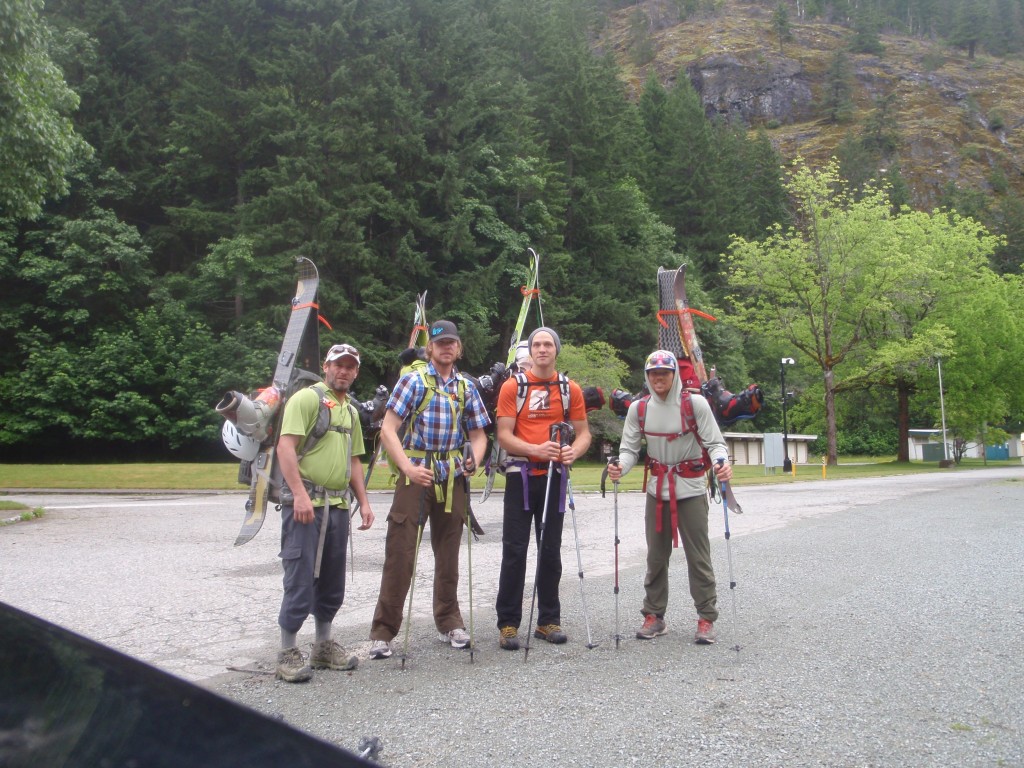 Scott, me, Seth and Frankie about to traverse the Picket Range