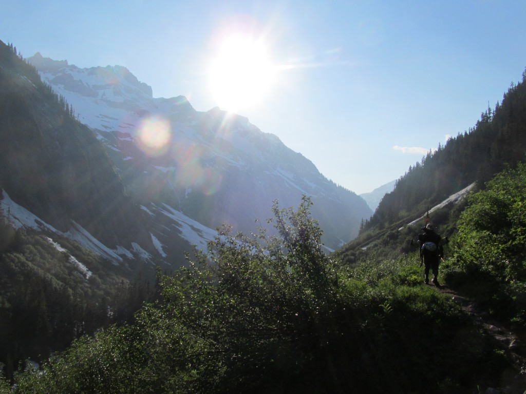 Heading down the Ruth Mountain trail and out of the Northern Picket Range