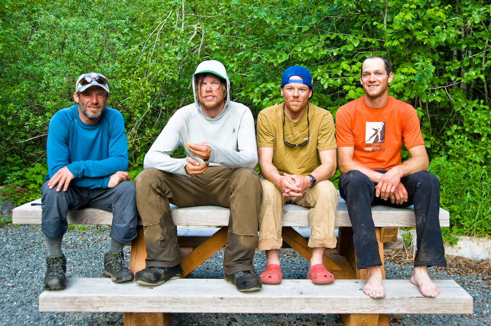 Scott, Me, Frankie and Seth after doing a ski traverse of the Picket Range