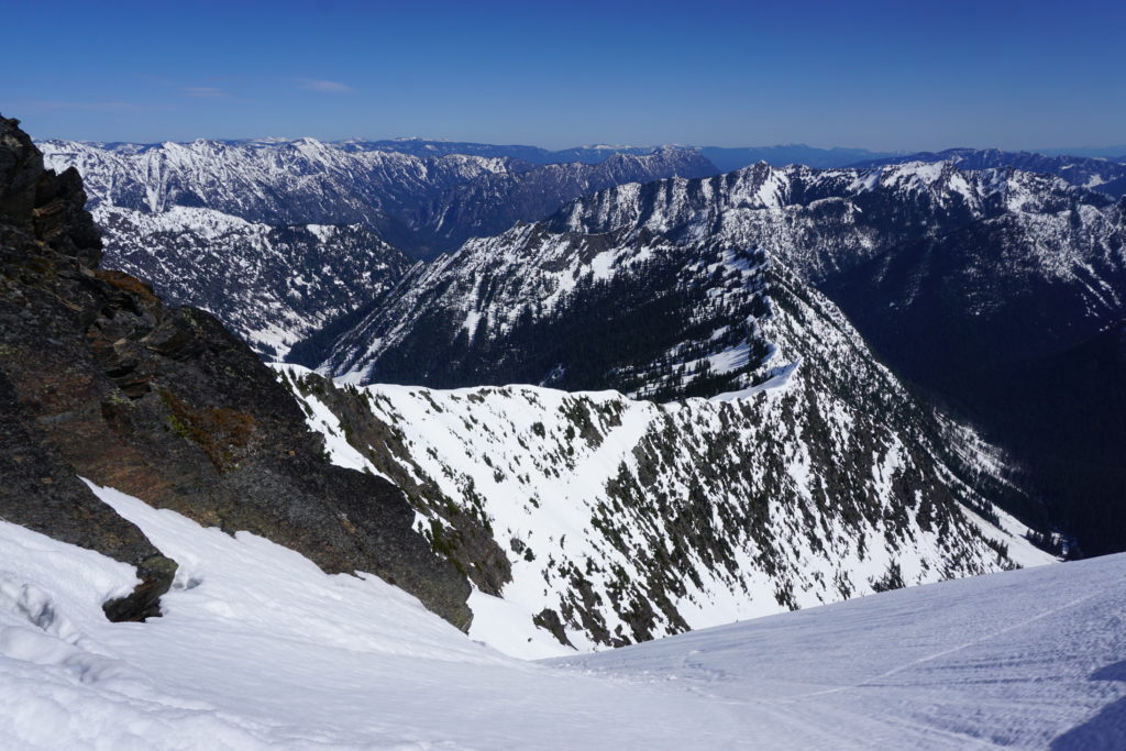 Looking down the south face of Whittier Mountain