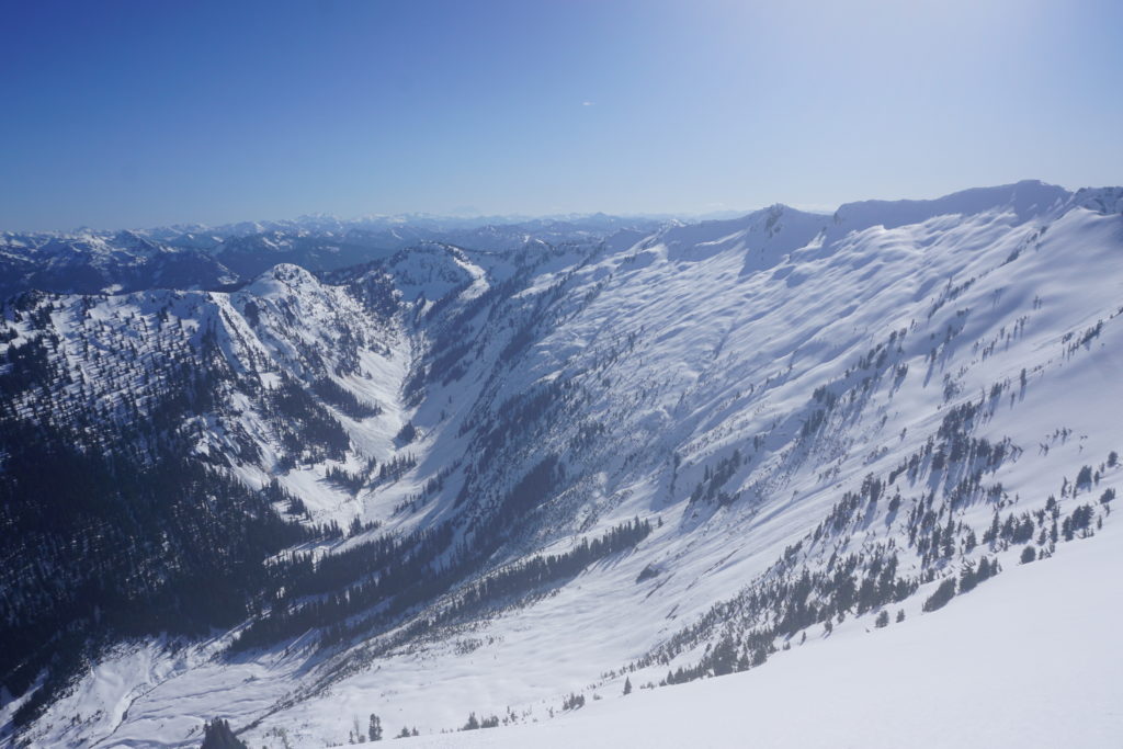 Looking towards our next ascent route to Poet Mountain