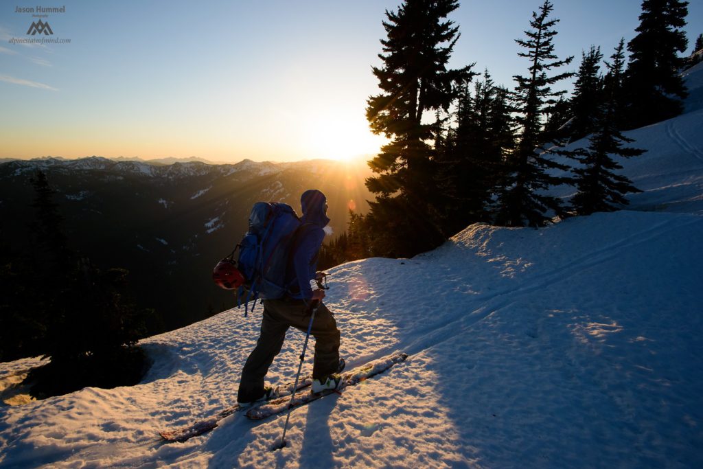 Skinning up to Poet Mountain