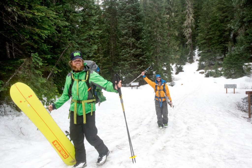 Exiting the Rainy Pass trailhead