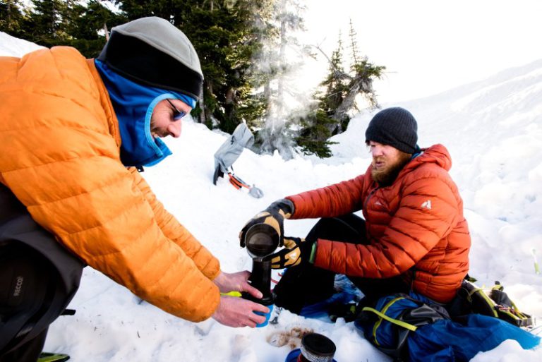 Early morning Coffee from the Aeropress on our trip from Sauk River to Highway 2