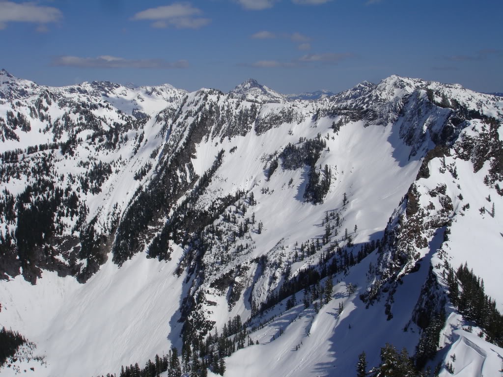 Looking into the Snoqualmie Pass backcountry