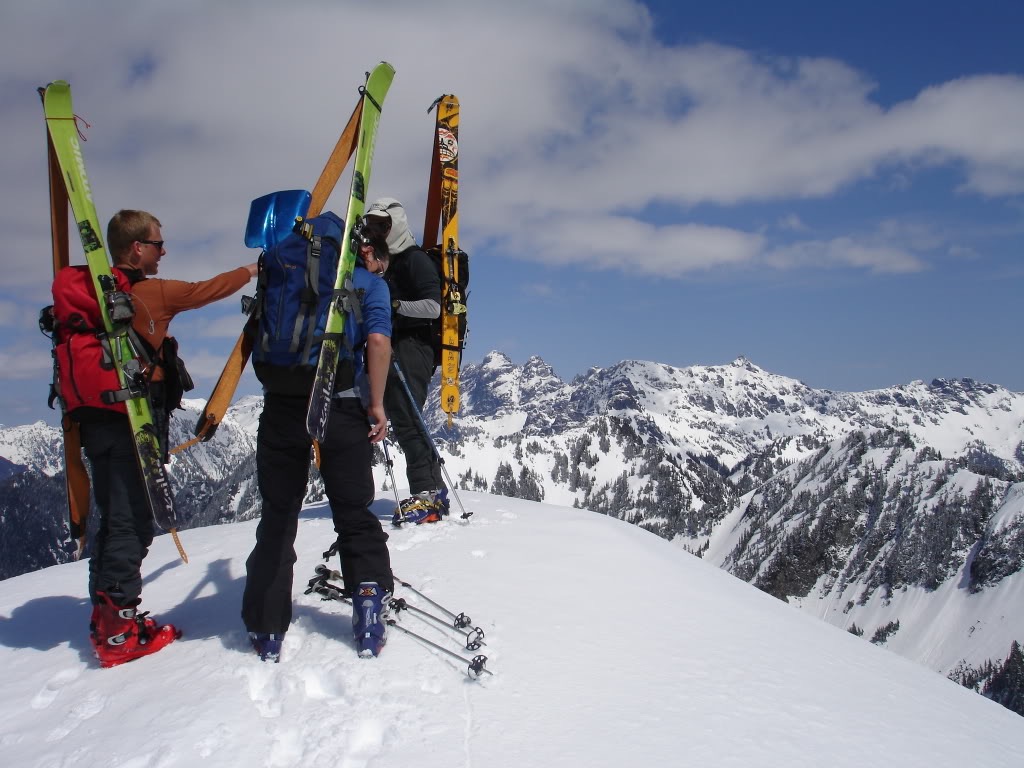 Enjoying the views from the summit of Red Peak on our ski tour