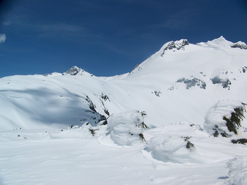 Looking up Sahale Peak from the Sahale Arm