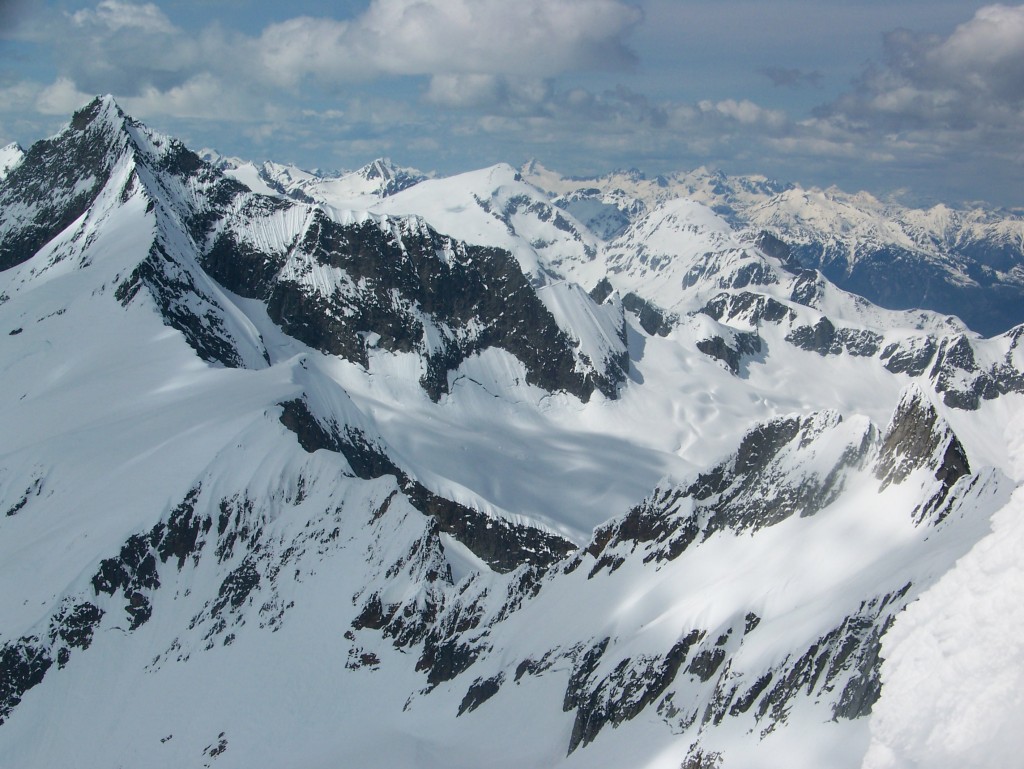 Looking towards Sharkfin Col and the Boston Glacier