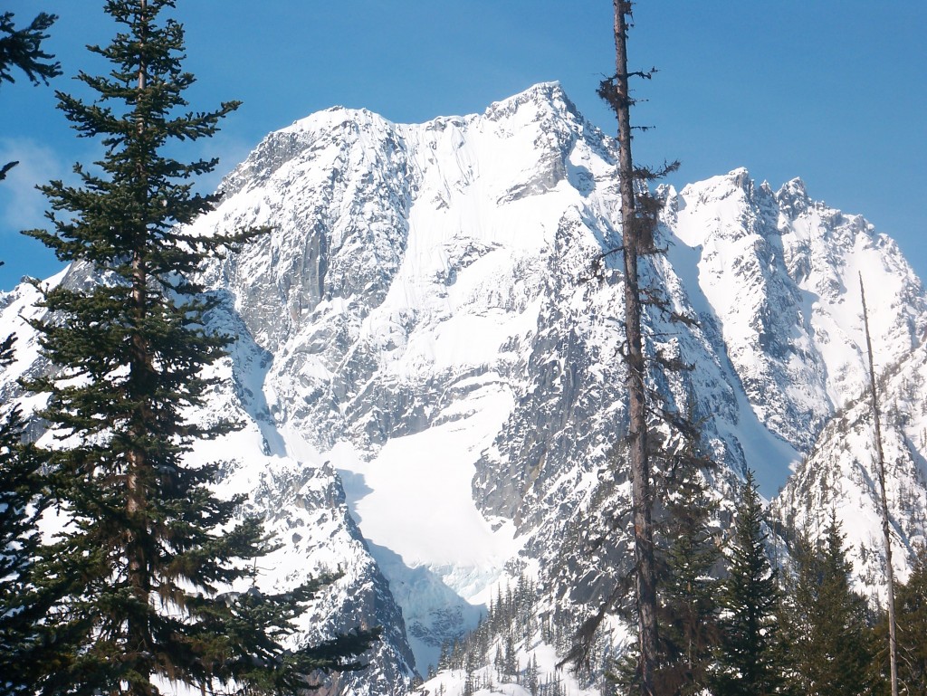 The North face of Mount Stuart in Alpine Lakes Wilderness from the Mountaineers Creek Trail