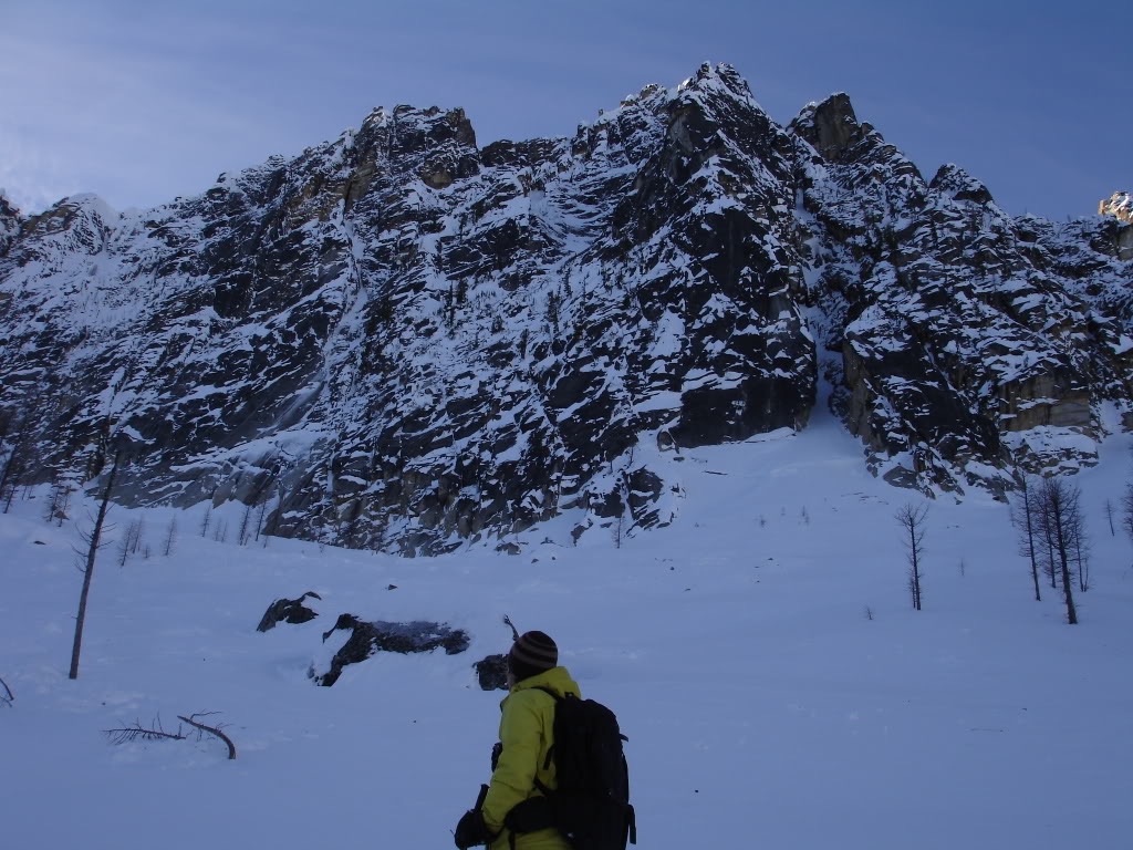 Finally were at the base of this massive peak and traversing toward Silver Star