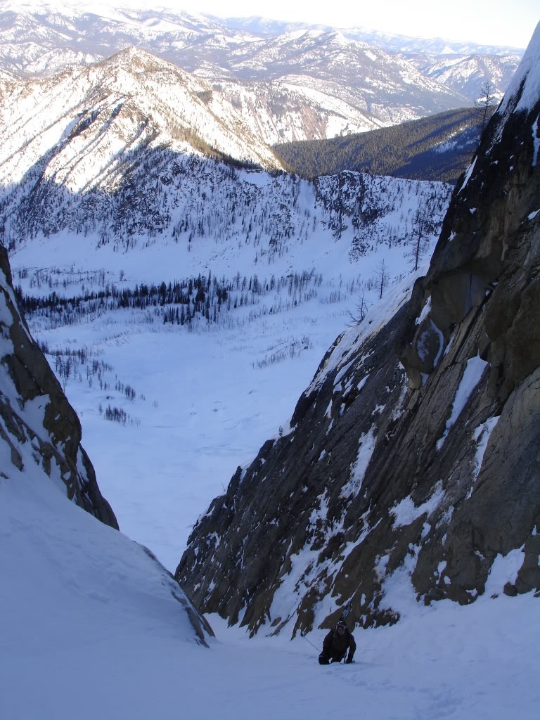 Dan climbing the Chute