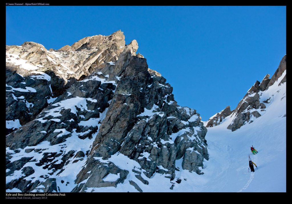 Wrapping around Columbia Peak in the Monte Cristo Range