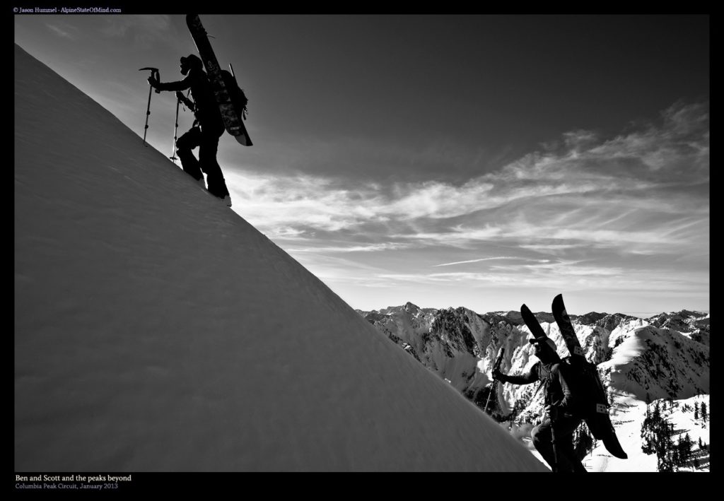 Heading up while still in the Shadows in the Monte Cristo Range