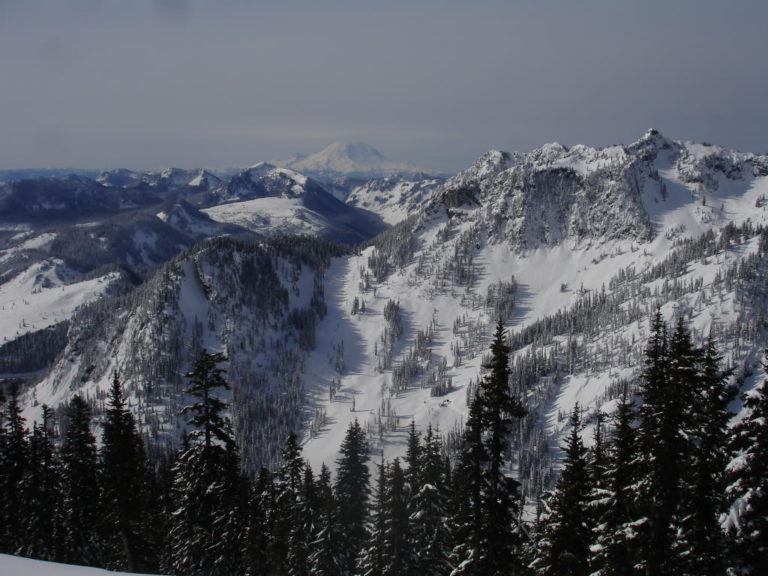 Looking at Alpental and Mount Rainier from Phantom Trees