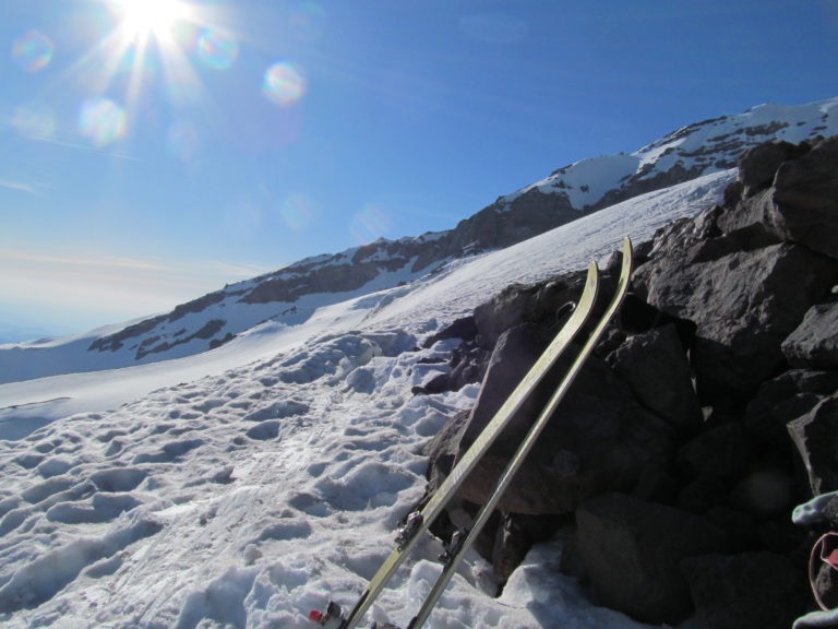 Camp for the night before an early morning approach on the Success Glacier