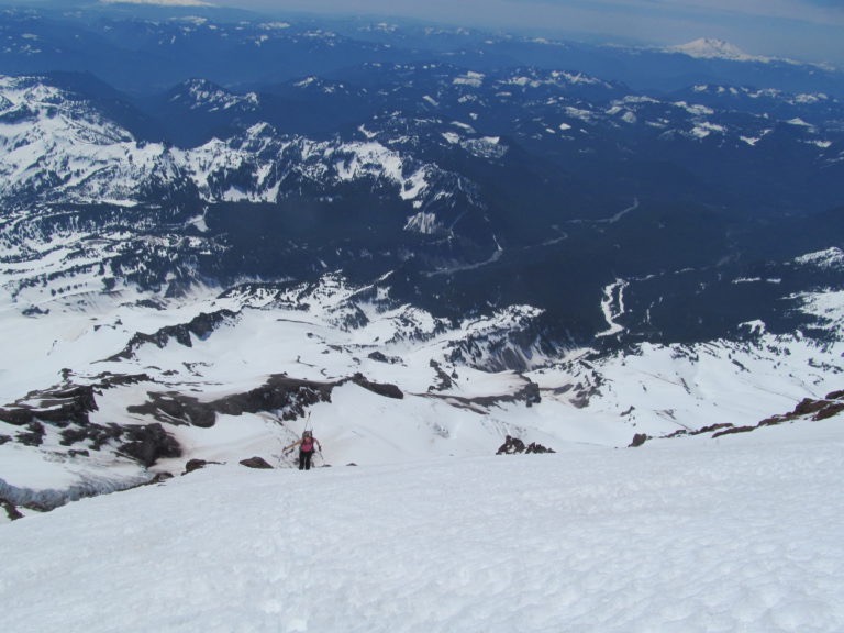 Putting in the bootpack up the Success Glacier Couloir