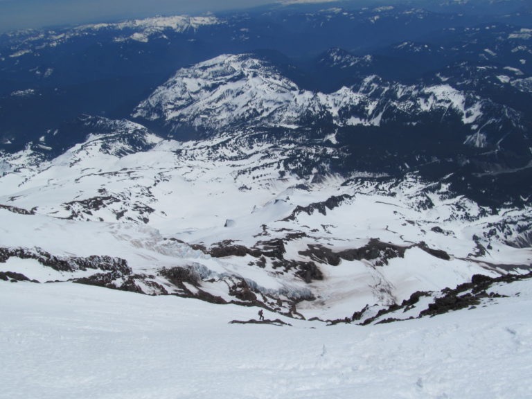 Skiing the Kautz Headwall over the the Success Glacier Couloir