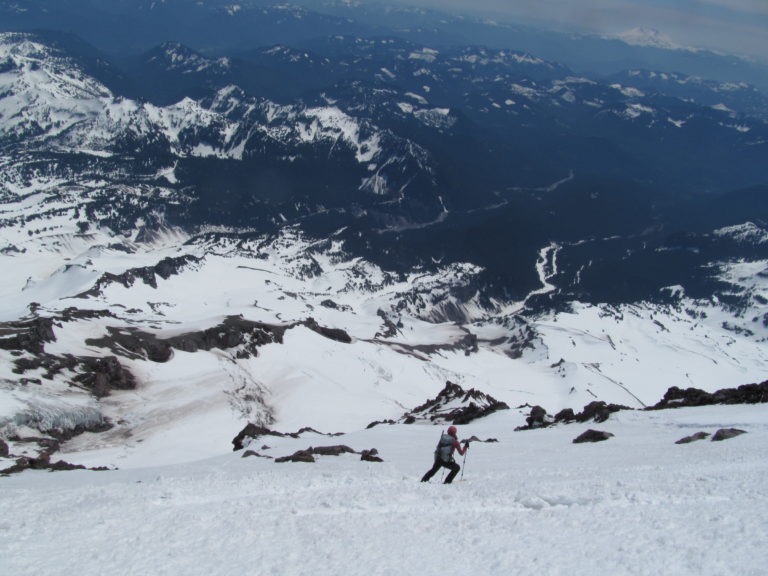 The first turns into the Success Glacier couloir