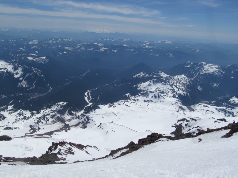 making ski turns down the Success Glacier Couloir