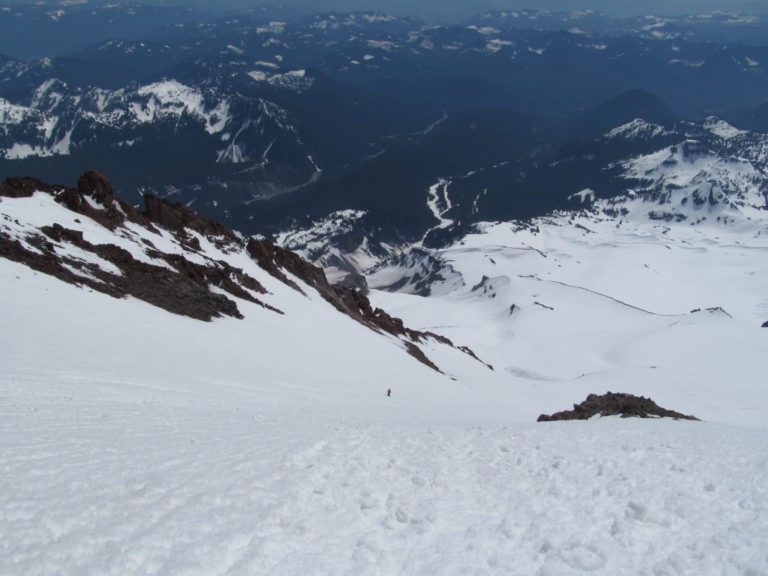 Exiting the Success Glacier Couloir