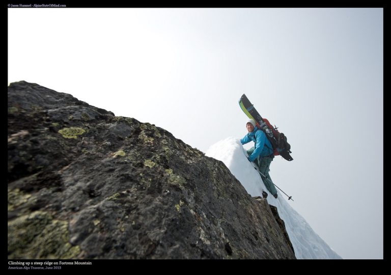 Climbing the ridge of Fortress Mountain during the Suiattle Traverse