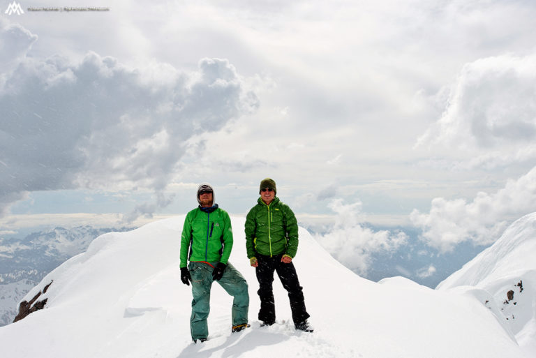 Standing on the summit of Glacier Peak