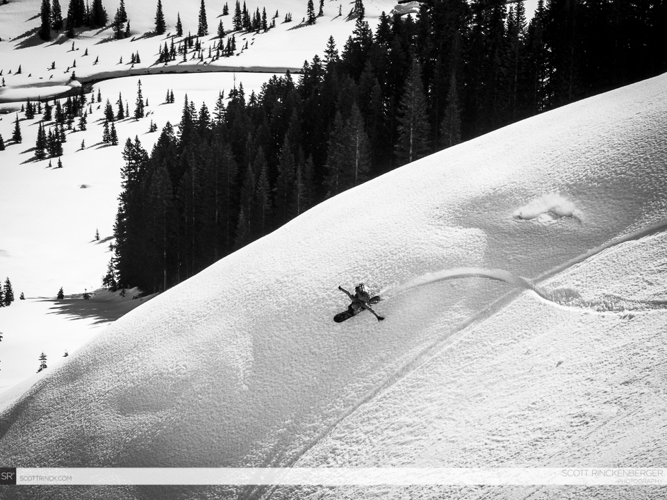 Snowboarding in to the Napeequa valley