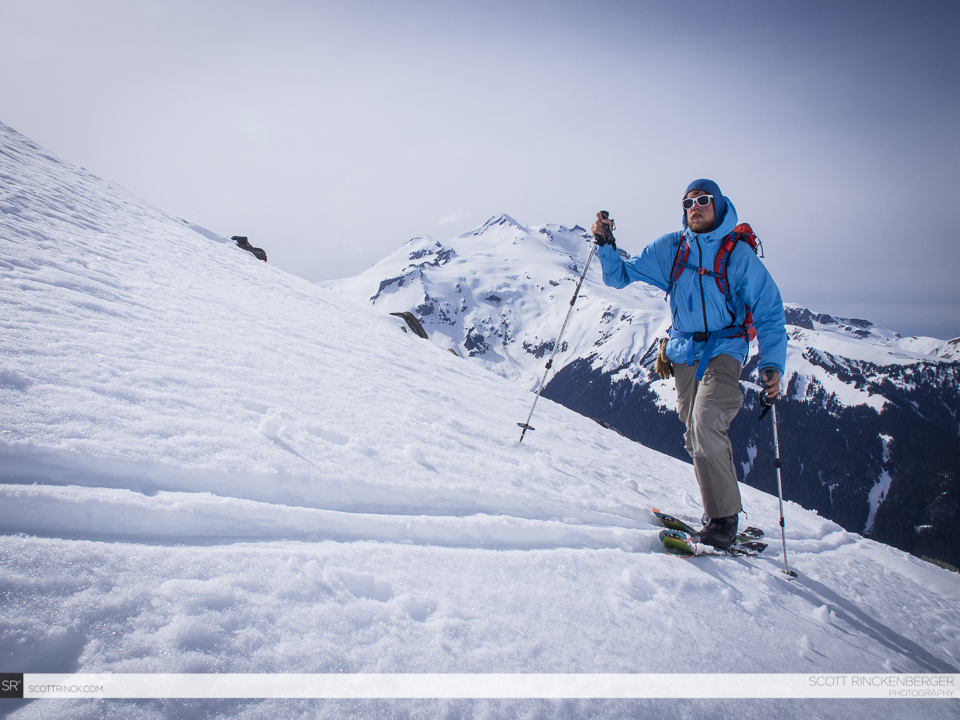 Climbing Tenpeak Mountain with Glacier Peak in the background