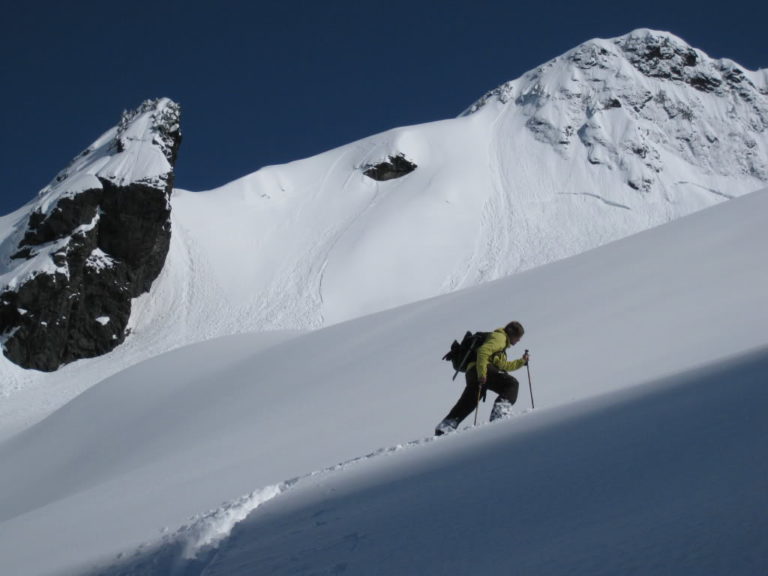 Breaking Trail up the North face of Whitehorse Mountain