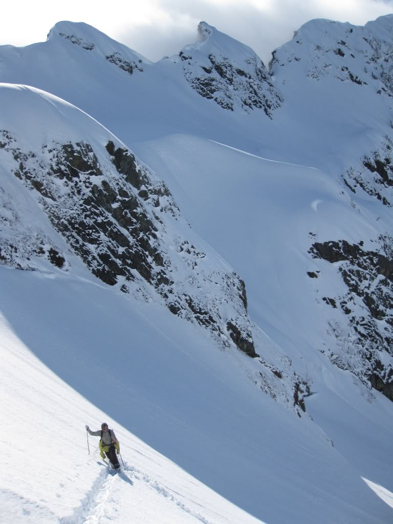 Awesome terrain on the north glacier of Whitehorse Mountain