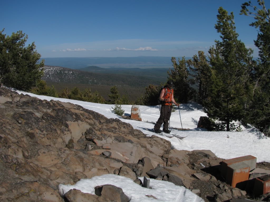 On the summit with the foundation for a old lookout tower